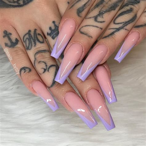 lavender tip nails design talk