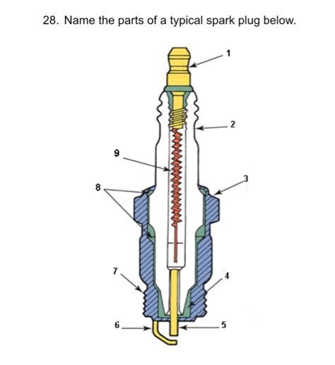 solved    parts   typical spark plug    cheggcom