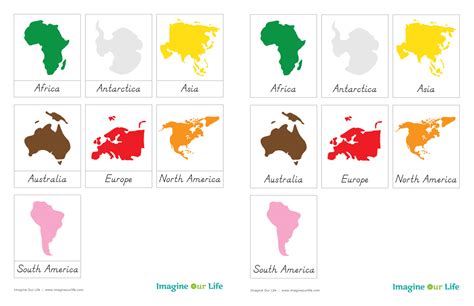montessori continents map quietbook   part cards imagine  life