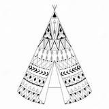 Teepee Tipi Drawing Coloring Pages Getdrawings sketch template