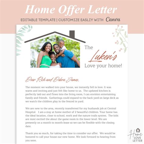 home buyer letter letter  seller home offer cover letter etsy