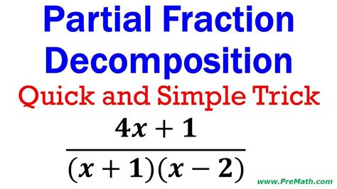 find partial fraction decomposition quick  simple trick youtube