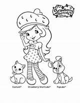 Strawberry Shortcake Coloring Pupcake Taking Her Custard Pet sketch template