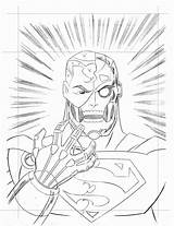 Brainiac Cyborg sketch template