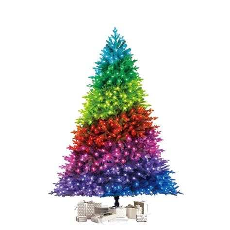 home decorators collection  ft swiss mountain black spruce twinkly rainbow christmas tree
