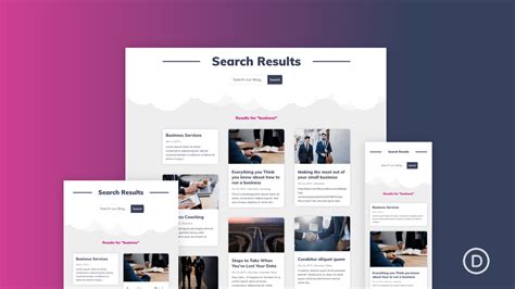 create  search results page template  divi elegant themes blog