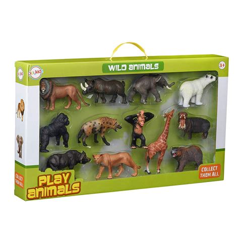 animal figures jumbo jungle animal toy set  pieces playkidz toys realistic wild vinyl