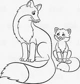 Fox Coloring Baby Pages Cute Foxes Drawing Mother Kitsune Cartoon Red Narwhal Printable Adults Fennec Realistic Color Kids Family Getcolorings sketch template