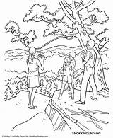 Coloring Pages Mountains Park Arbor Smoky Great National Parks Smokey Forest Mountain Honkingdonkey Family Kids Holiday Color Printables Go Print sketch template