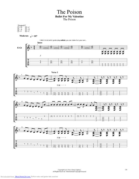 The Poison Guitar Pro Tab By Bullet For My Valentine