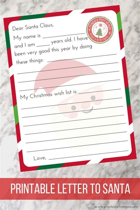 printable letter  santa claus christmas activity  kids