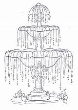 Fountain Water Coloring Drawing Pages Embroidery Fountains Stamps Drinking Kids Paper Color Drawings Search Patterns Google Digi Draw Magnolia Book sketch template