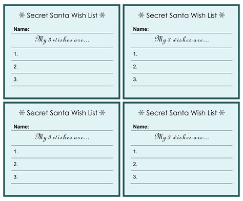 secret santa list printable portal tutorials