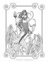 Coloring Pages Mermaid Adult Molly Harrison Intricate Print Fairy Grayscale Fantasy Adults Books Color Official Shop Printable Getcolorings Sea Colouring sketch template