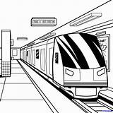 Clipart Subway Train Drawing Coloring Draw Drawings Trains Pages Simple Cliparts Metro Step Sketch Kids Colouring Dragoart Perspective Steam Zug sketch template