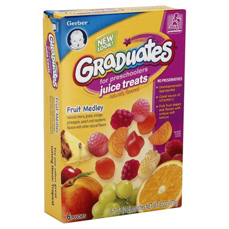 gerber graduates juice treats  preschoolers fruit medley  oz