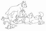 Wolf Coloring Pages Pack Family Lineart Printable Kids Wolves Deviantart Drawings Drawing Color Print Anime Sun Birthday Party Popular Grey sketch template