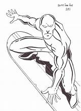 Coloring Surfer Silver Pages Hellbat Clipart Surf Inks Sketch Clip Deviantart Popular Library sketch template