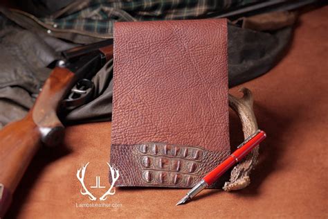 steno pad portfolio leather cover steno holder  lambsleather