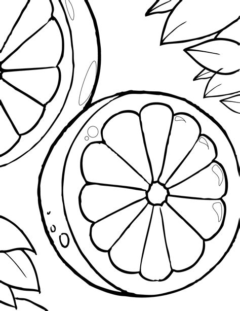 coloring pages orange slices coloring pages