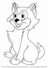 Figaro Pinocchio Draw Drawing Disney Step Cat Cartoon Drawings Tutorials sketch template