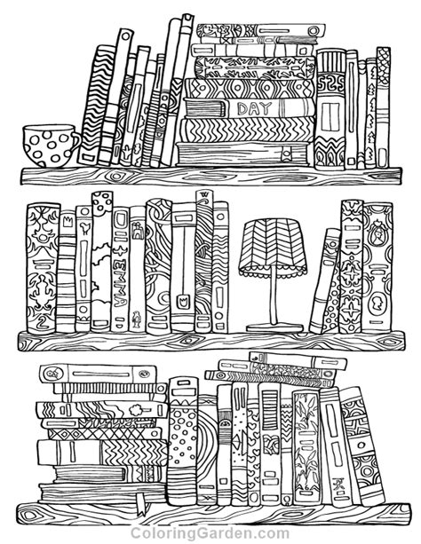bookshelf coloring page