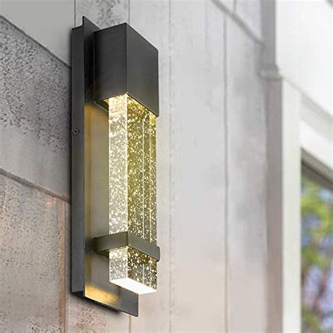 emliviar indoor outdoor led wall sconce light modern lamp  black finish  ebay