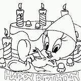 Coloring Birthday Pages Happy Tweety Bird Drawing Christmas Looney Tunes Disney Print Kids Drawings Printable Merry Cliparts Cartoon Gif Party sketch template