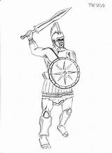 Theseus Minotaur Coloring Mythology Summary sketch template