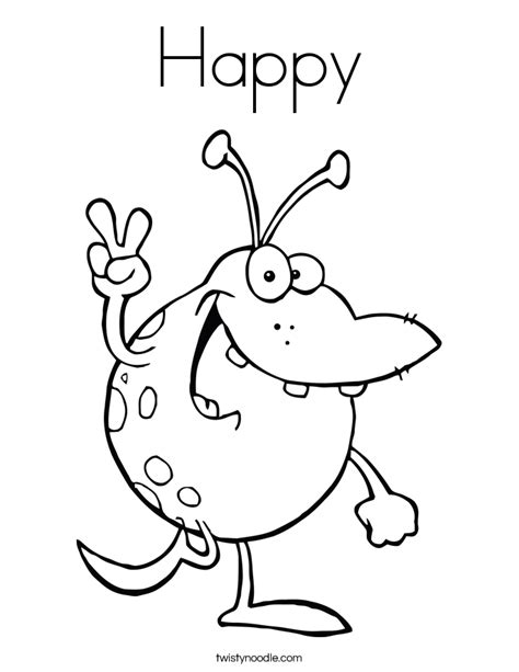 happy coloring page twisty noodle