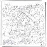 Coloring Pages Christmas Bible Crib Little Manger Near Category Funnycoloring sketch template