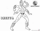 Coloring Mortal Kombat Pages Sheeva Print sketch template