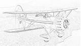 Coloring Biplanes Pages Biplane Waco Filminspector sketch template