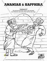 Ananias Sapphira Coloring Acts Pages Sunday School Various Divyajanani Sharefaith Church sketch template