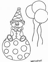 Coloring Clown Pages Ball Craft sketch template