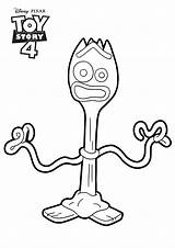 Toy Coloring Story Forky Pages Disney Pixar Color Kids Print Characters Beautiful sketch template