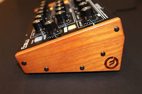 moog  minitaur bass synthesizer  wood sides  reverb