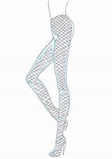 Fishnet Draw Drawing Stockings Fashion Steps Idrawfashion Drawings Netting Legs sketch template
