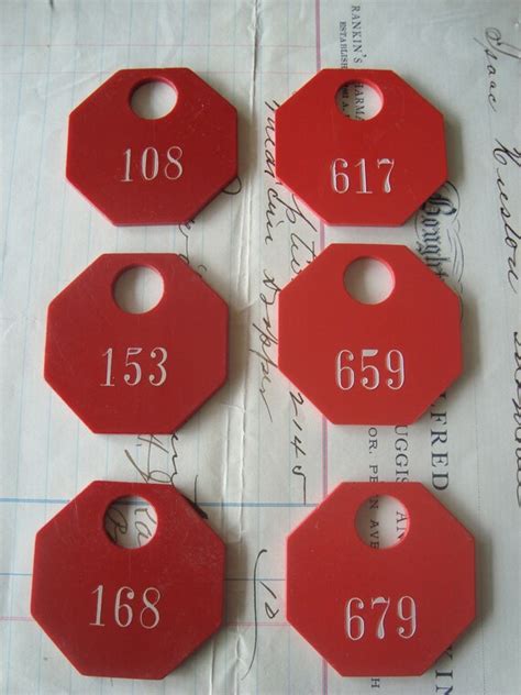 vintage plastic tags  numbers set    backdropvintage