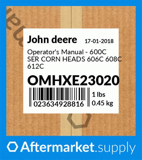 omhxe operators manual  ser corn heads    omhxe fits john deere