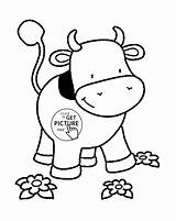 Cow Coloring Pages Printable Animal Animals Small Kids Wuppsy Adults Farm Cute Printables Cows Color Baby Boyama Mucca Colouring Inek sketch template