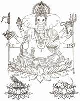 Coloring Gott Hindu Malvorlagen Elefantes Adultos Mischwesen Malvorlage Hinduismus Inde Ganesha sketch template