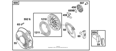 briggs  stratton    parts diagram  rewind starter