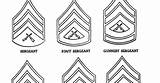 Coloring Army Pages Marine Corps Ranks Rank Insignia sketch template