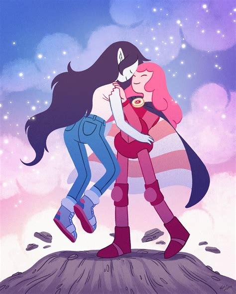 bubbline marceline and princess bubblegum in adventure time “come