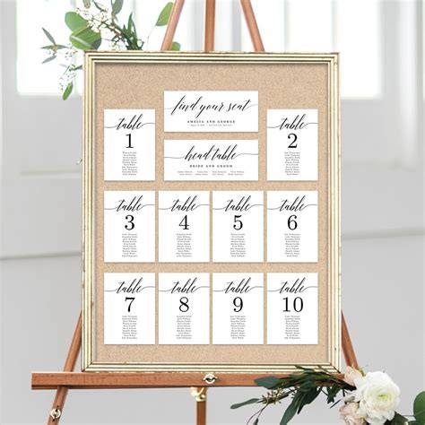 seating chart card template