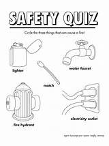 Safety Fire Quiz Coloring Kids Worksheets Activity Preschool Printable Pages Activities Kindergarten Book Sheets Prevention Firesafety Freeprintable Week Colouring Save sketch template