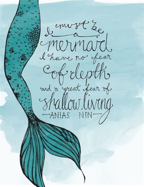 mermaid anias nin quote art print mermaid quotes art