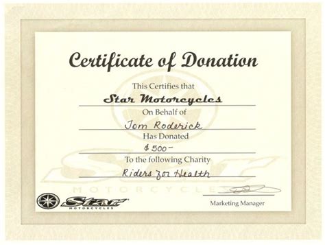 donation certificate templates  printable word  gift