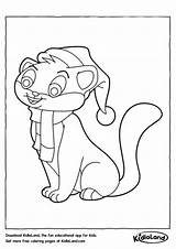 Coloring Scarf Cat Kidloland Printable Worksheets Christmas Pages sketch template